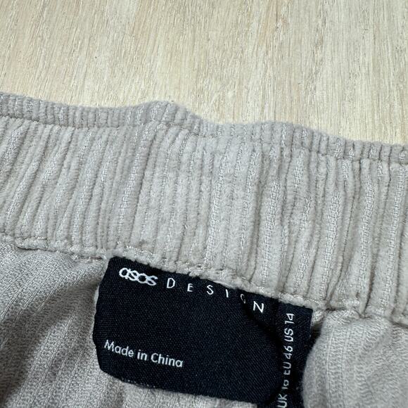 ASOS Design Cargo Corduroy Pull On Wide Leg Stretch Casual Trouser Pants 14 - Picture 13 of 15